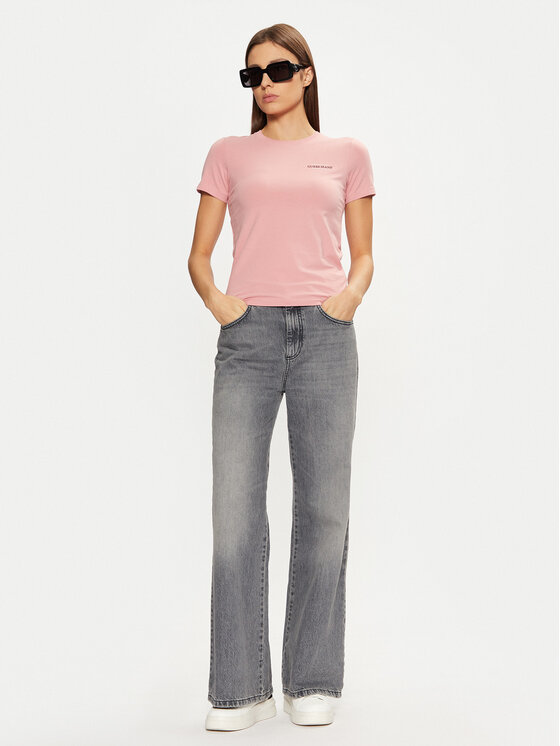 Guess Jeans Guess Jeans Marškinėliai W4YI02 J1314 Rožinė Regular Fit
