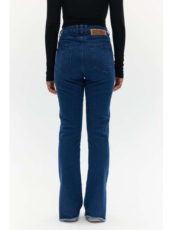 BENU BENU Spodnie skórzane Skórzane Brązowy Custom Slim Fit