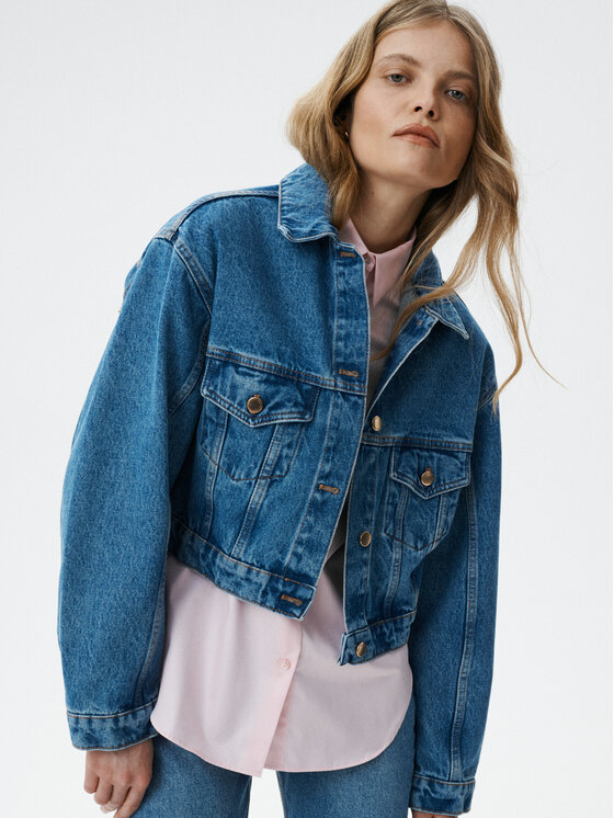 MARI PRETI MARI PRETI Giacca di jeans Denim Rust Blu scuro Regular Fit