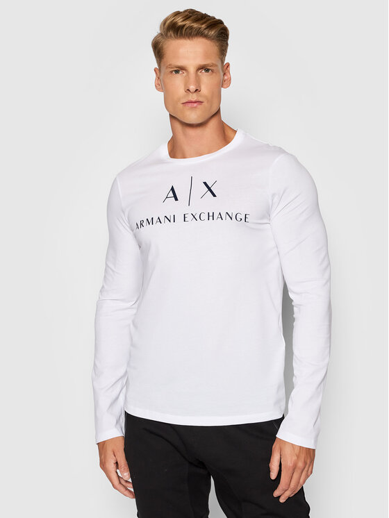 Armani Exchange Majica Dugih Rukava 8NZTCH Z8H4Z 1100 Bijela Slim Fit