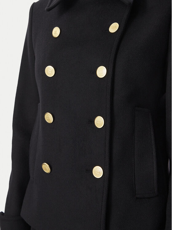 Tommy Hilfiger Tommy Hilfiger Вълнено палто WW0WW51522 Черен Regular Fit