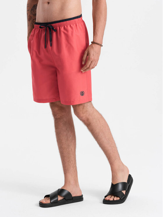 Ombre Ombre Szorty kąpielowe OM-SRBS-0141 Różowy Regular Fit