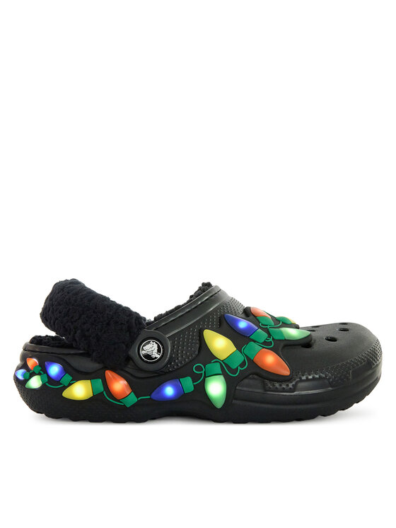 Crocs Crocs Šľapky Classic Lined Holiday Lights Clog 212054 Čierna