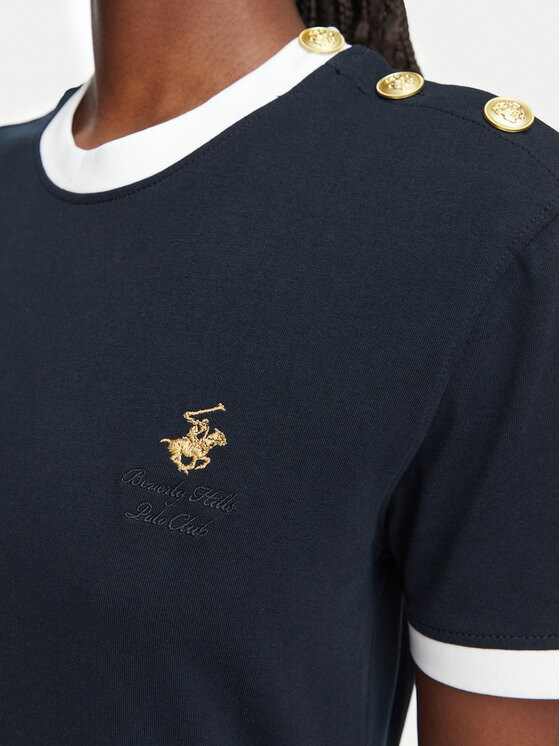 Beverly Hills Polo Club Beverly Hills Polo Club Tričko P-SS26W-TS0104 Tmavomodrá Regular Fit