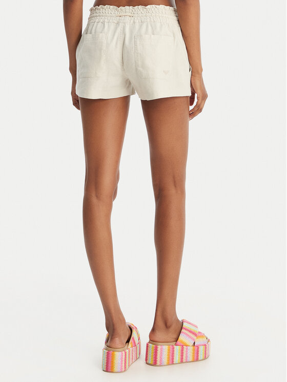 Roxy Roxy Szorty materiałowe Oceanside ARJNS03007 Beżowy Regular Fit