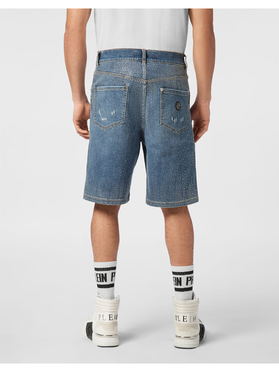 PHILIPP PLEIN PHILIPP PLEIN Szorty jeansowe 25431 Niebieski Regular Fit