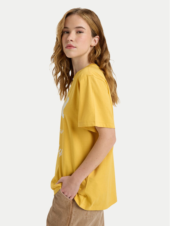 Roxy Roxy T-krekls Hangloose The Sky ERJZT06020 Dzeltens Regular Fit