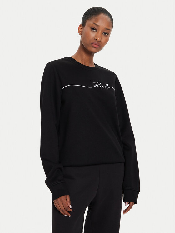 KARL LAGERFELD KARL LAGERFELD Μπλούζα 245W1806 Μαύρο Regular Fit