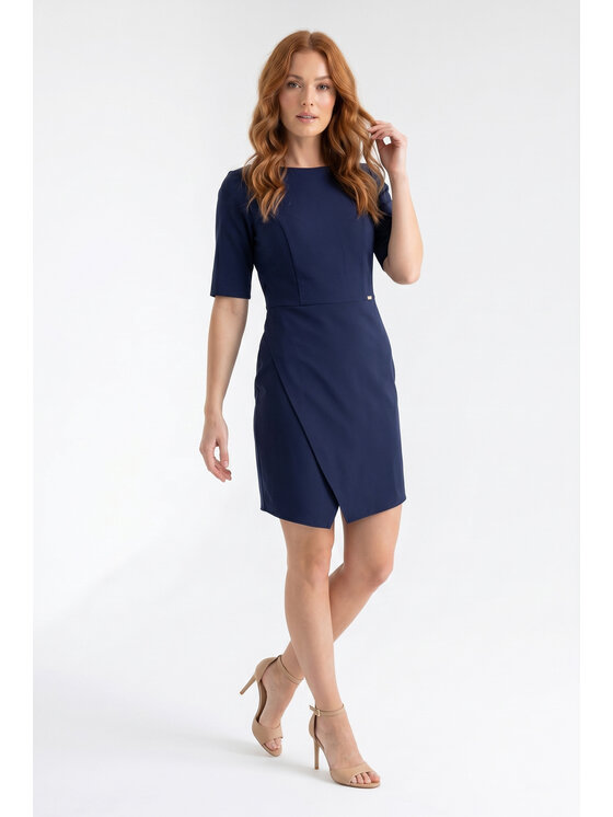 FIGL FIGL Koktejlové šaty M1372 Tmavomodrá Fitted Fit