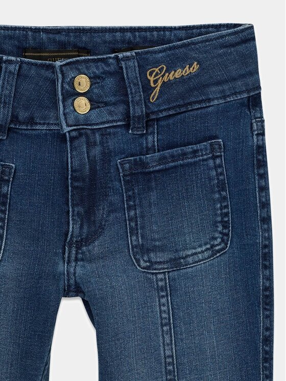 Guess Kids Guess Kids Kalhoty z materiálu 181513 Modrá Regular Fit