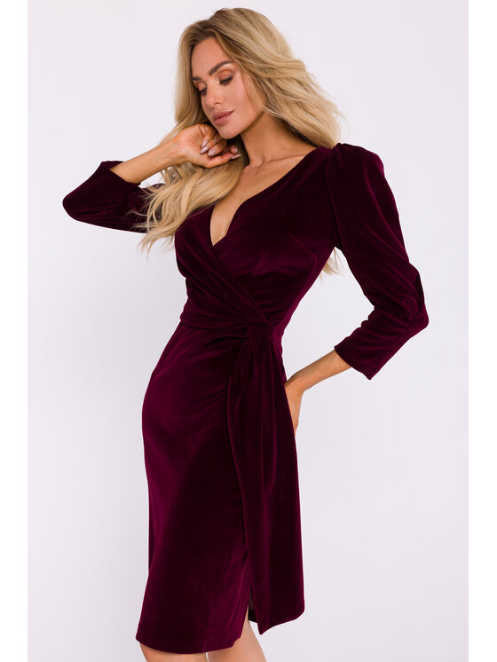 Made of Emotion Made of Emotion Sukienka wieczorowa M829 Bordowy Premium Fit