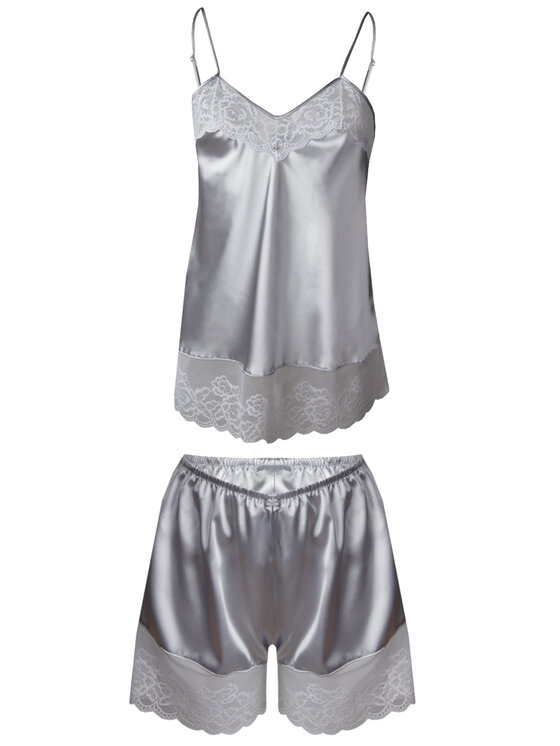 DKaren Lingerie DKaren Lingerie Komplet bielizny Isabella Srebrny Classic Fit