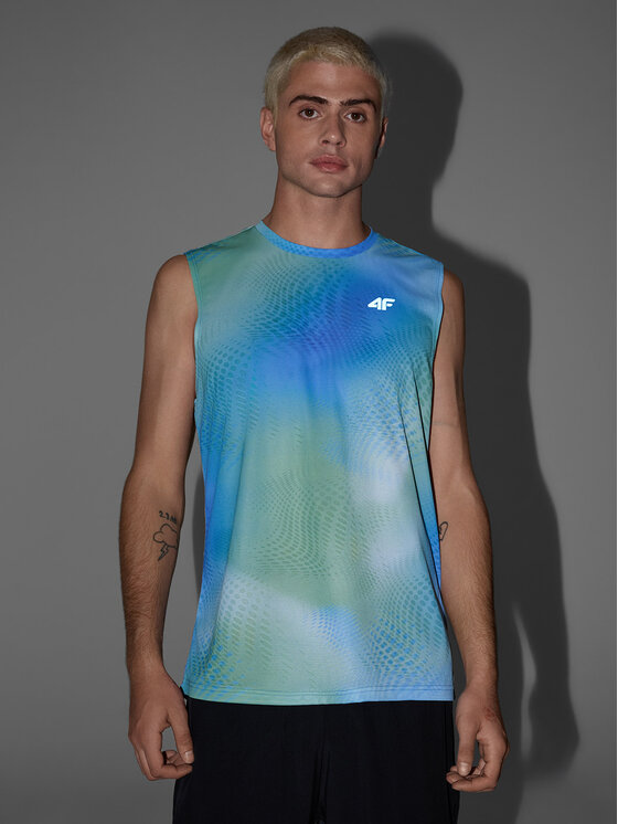 4F 4F Koszulka techniczna SERVE & SMASH Zielony Regular Fit