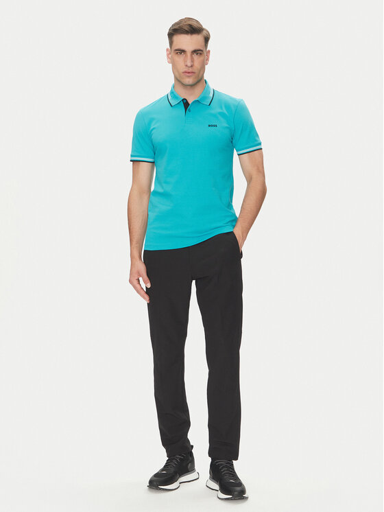 BOSS BOSS Tricou polo Paul 50506193 Turcoaz Slim Fit