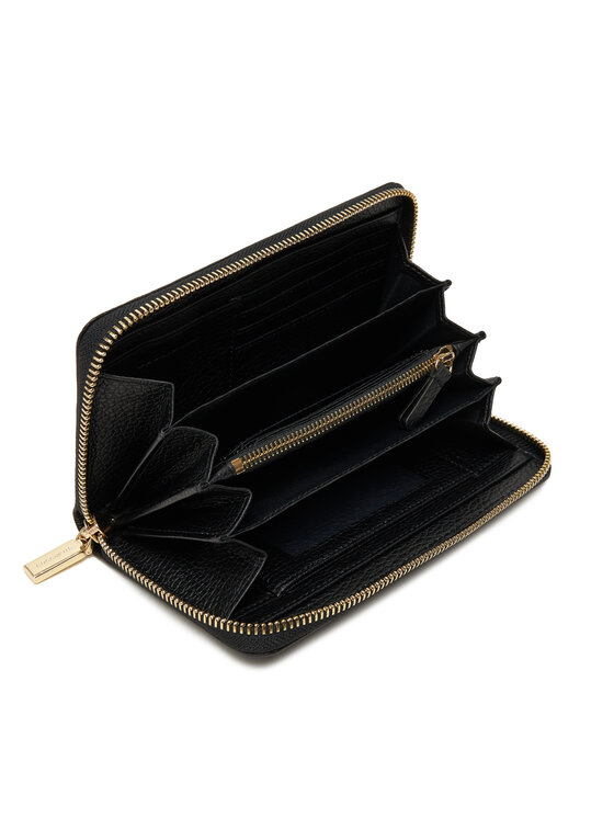 Coccinelle Coccinelle Голям дамски портфейл MW5 Metallc Soft E2 MW5 11 32 01 Черен