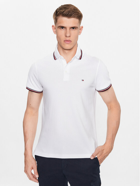 Tommy Hilfiger Tommy Hilfiger Pólóing 1985 MW0MW30750 Fehér Slim Fit
