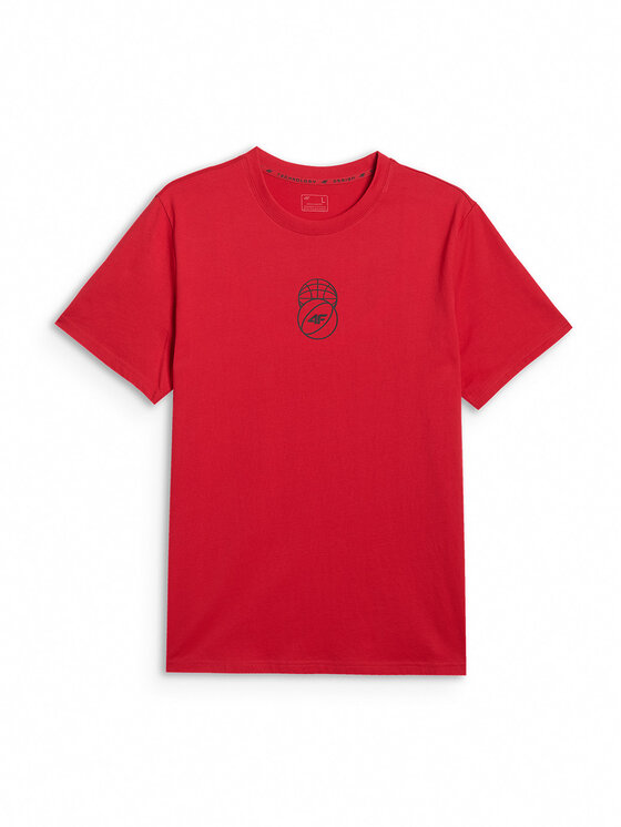 4F 4F T-Shirt ESSENTIAL 2 Czerwony Regular Fit