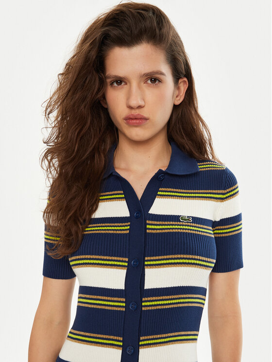Lacoste Lacoste Džemper haljina EF2554 Tamnoplava Slim Fit