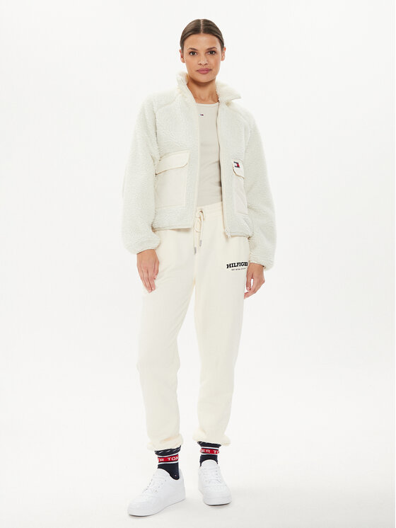 Tommy Jeans Tommy Jeans Prijelazna jakna Teddy DW0DW18303 Écru Regular Fit
