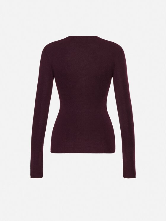 La Mania La Mania Longsleeve NANCY Bordowy Slim Fit