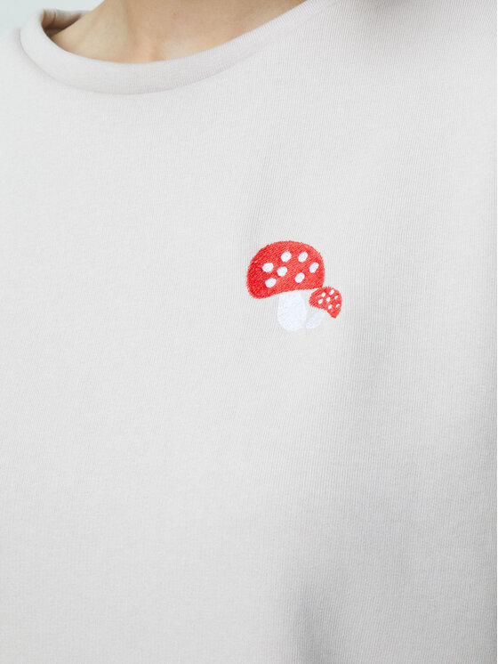 White Rvbbit White Rvbbit Bluza z haftem - muchomory Beżowy Regular Fit
