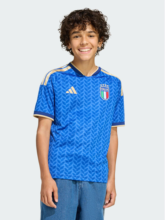 adidas adidas Koszulka techniczna Italy 26 Home Kids Jersey Błękitny Slim Fit