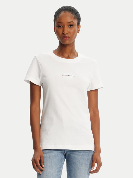 Calvin Klein Jeans Calvin Klein Jeans T-Shirt Monologo J20J223563 Biały Slim Fit
