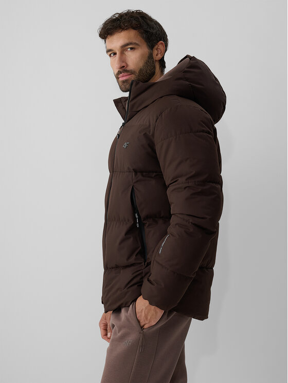 4F 4F Kurtka zimowa URBAN COMMUTER Brązowy ciemny Regular Fit