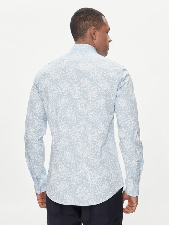 Calvin Klein Calvin Klein Camicia Floral Print K10K112610 Celeste Slim Fit