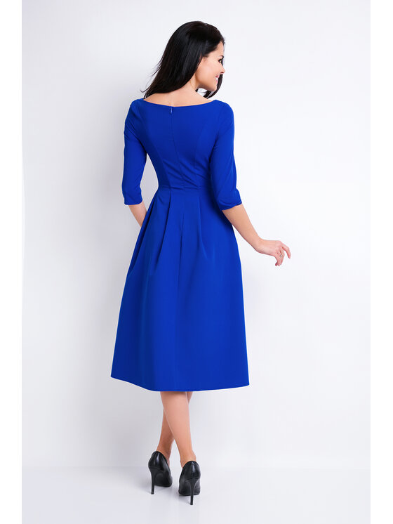 Awama Awama Sukienka codzienna A159 Niebieski Basic Fit