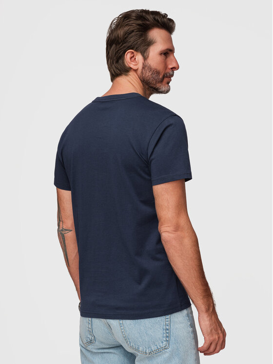 Ombre Ombre T-Shirt OM-TSPT-0269 Granatowy Regular Fit