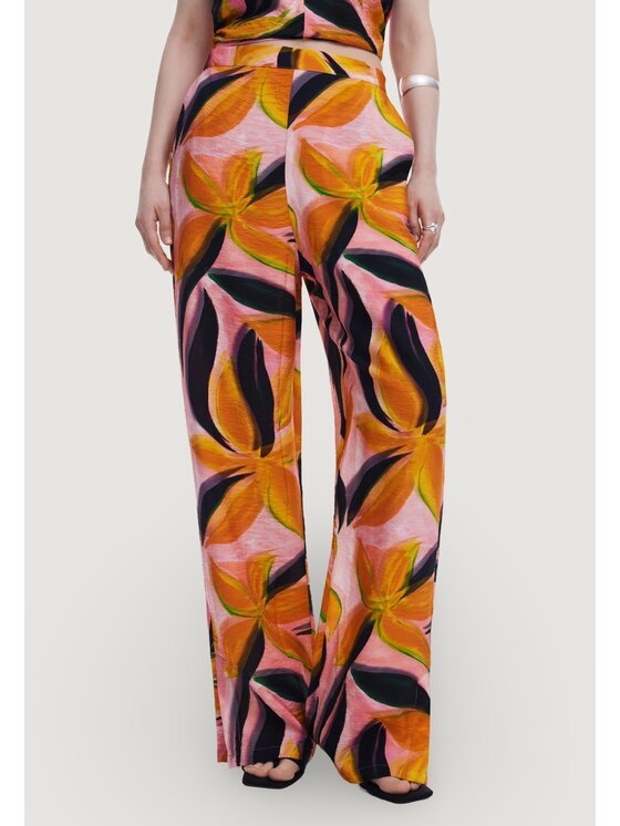 Desigual Desigual Παντελόνι Palazzo PANT_EOS Πορτοκαλί Casual Fit