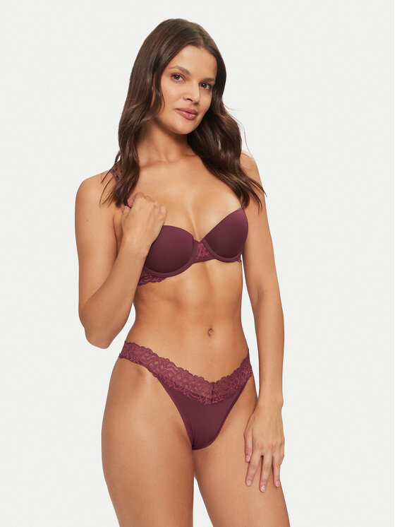 Calvin Klein Underwear Calvin Klein Underwear Biustonosz z fiszbiną 000QF7577E Bordowy