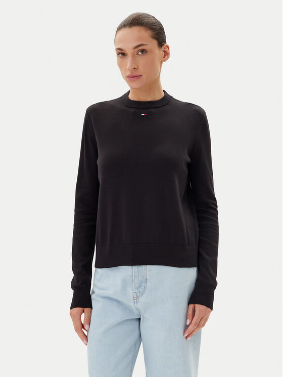 Tommy Jeans Tommy Jeans Pulover Essential DW0DW20159 Negru Regular Fit
