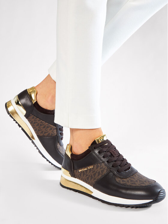 Michael michael kors allie floral appliqu茅 leather on sale sneaker