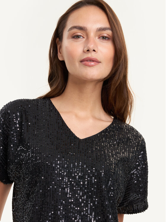 KMX KMX Bluzka 504050007 Czarny Loose Fit
