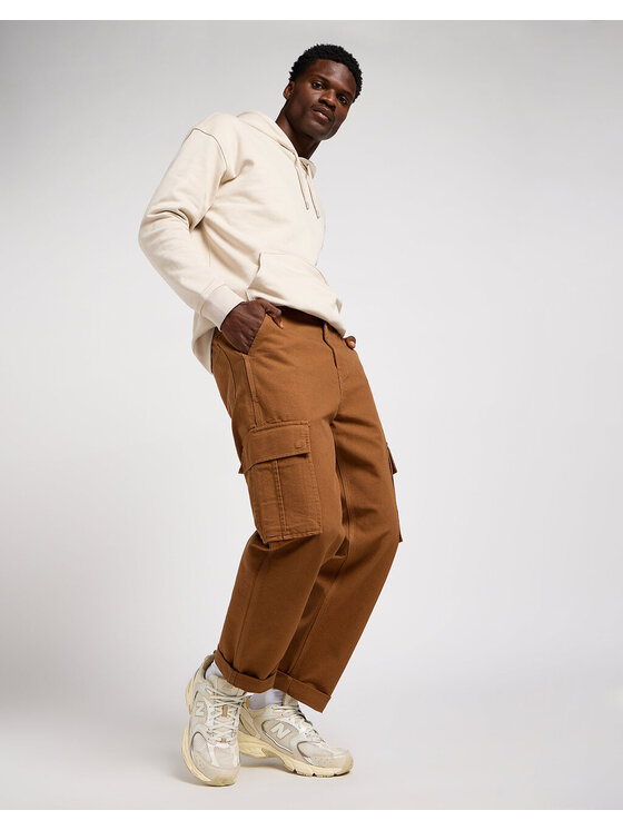 Lee Lee Chinosy CARGO Brązowy Regular Fit