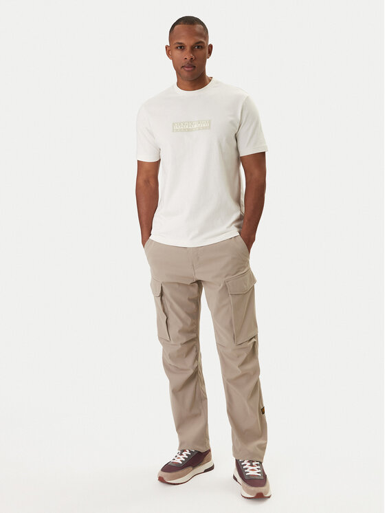 Napapijri Napapijri T-Shirt S-Box Logo NP0A4IFL Εκρού Regular Fit