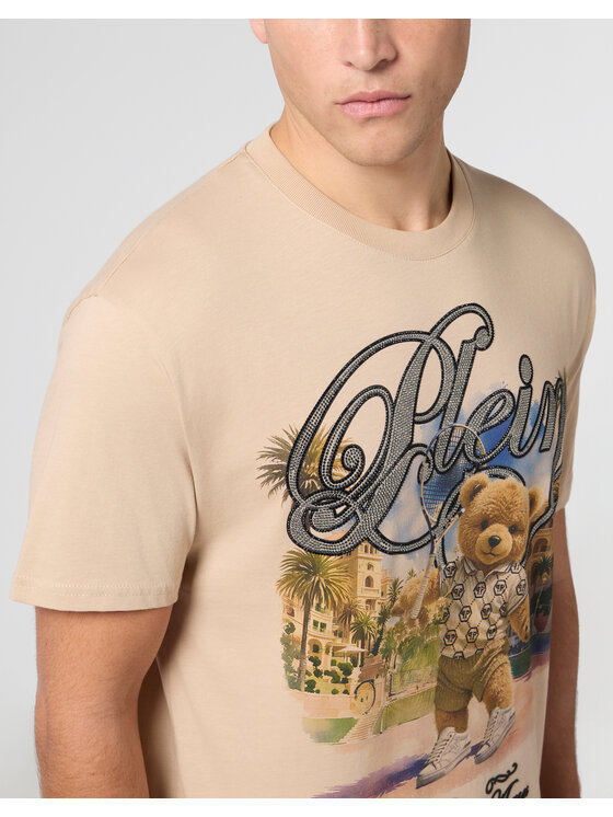 PHILIPP PLEIN PHILIPP PLEIN T-Shirt 29884 Beżowy Regular Fit