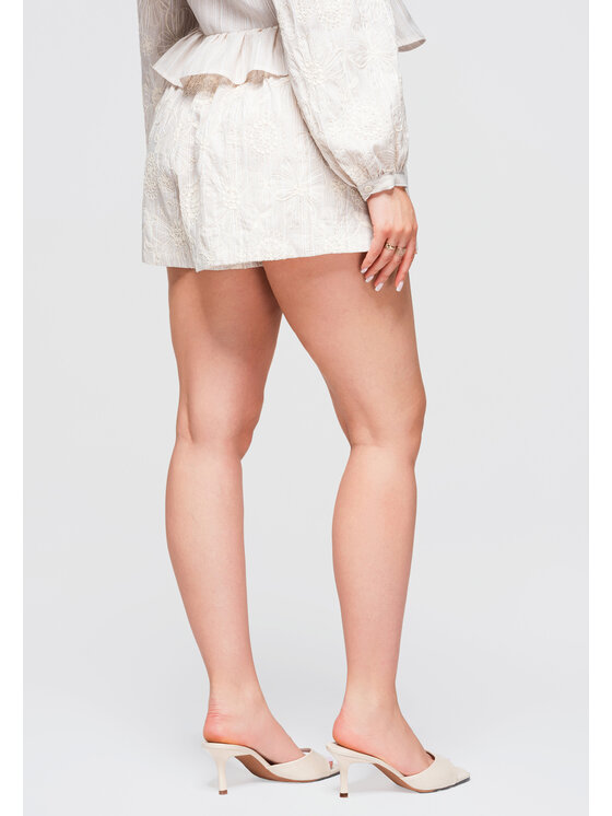 Ombre Ombre Szorty materiałowe OW-ST-E0012 Beżowy Relaxed Fit