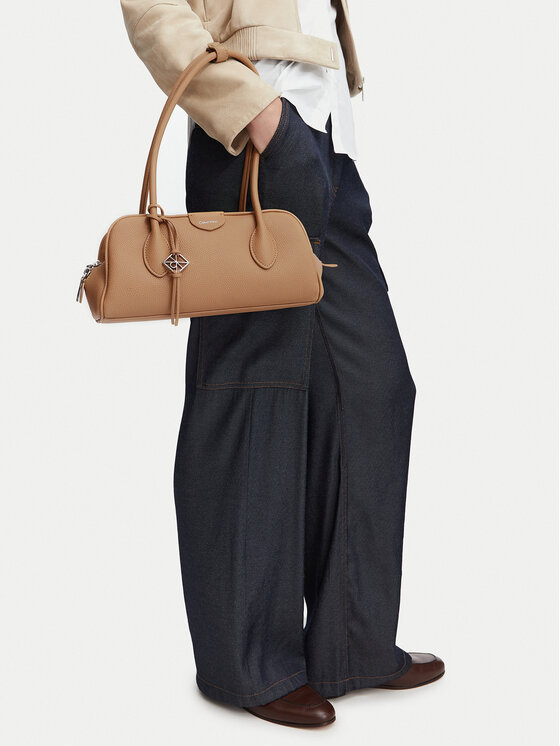 Calvin Klein Geantă Emblem Trio Pebble Shoulder Bag LV04F3743G Bej