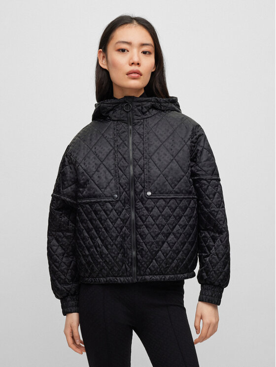 Boss Boss Пухено яке Pengtong 50494519 Черен Regular Fit