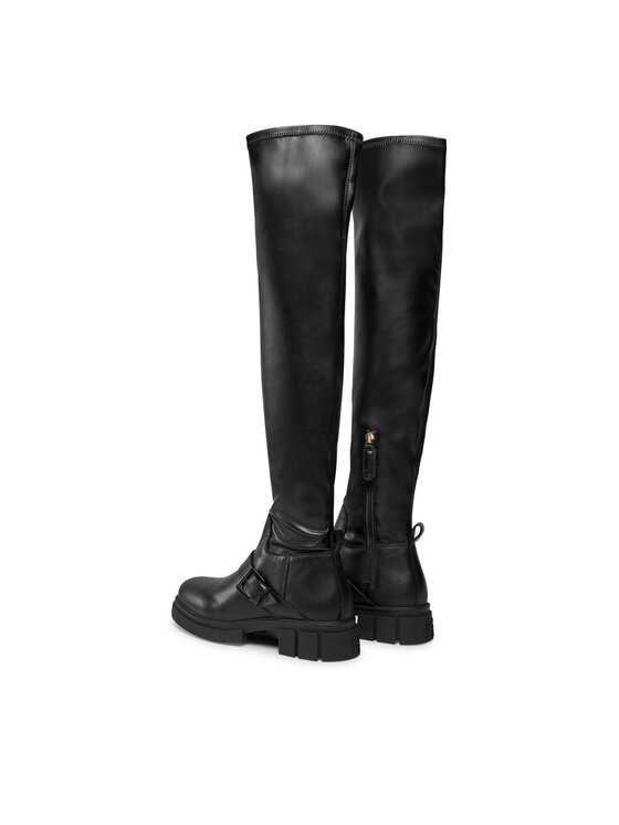 Tommy Hilfiger Tommy Hilfiger Μπότες πάνω από το γόνατο Stretch Monochromatic Longboot FW0FW07611 Μαύρο