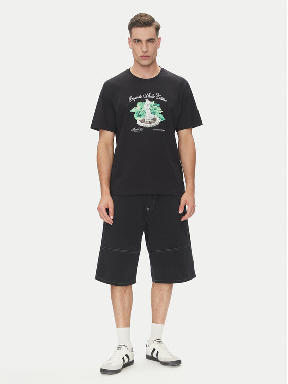 Jack & Jones Jack & Jones Pantalon scurți din material Owen 12278222 Negru Baggy Fit