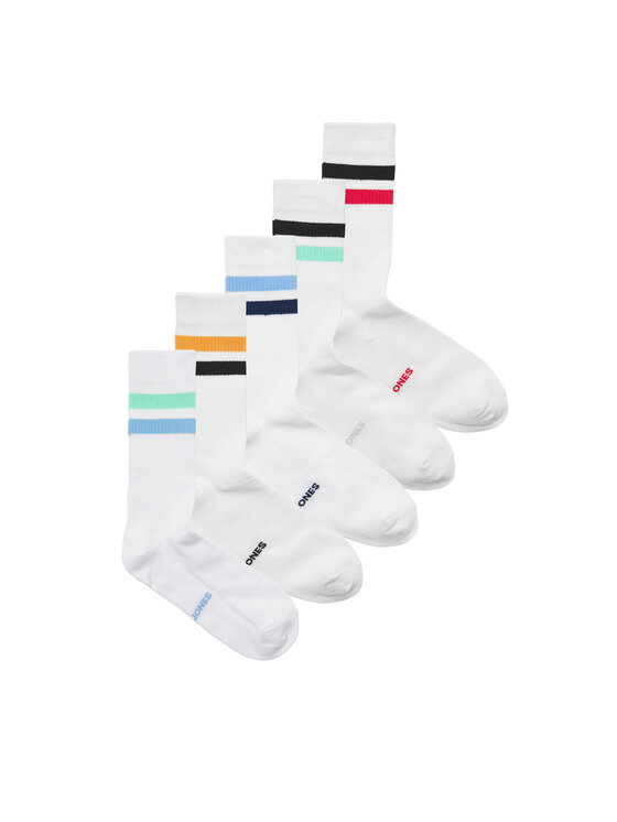 Jack&Jones Jack&Jones Kõrgete meestesokkide komplekt (5 paari) Tirana 12277074 Valge