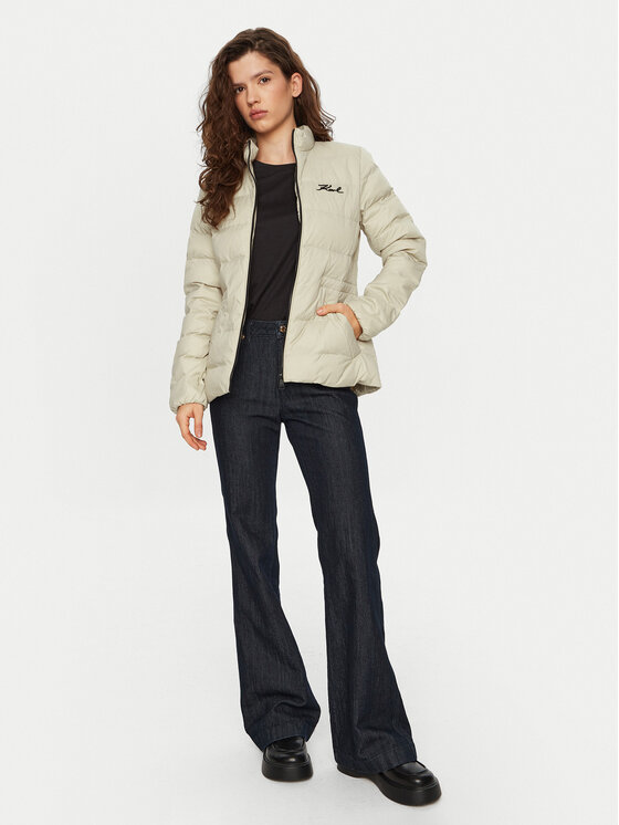 KARL LAGERFELD KARL LAGERFELD Vatovaná bunda 246W1513 Béžová Slim Fit