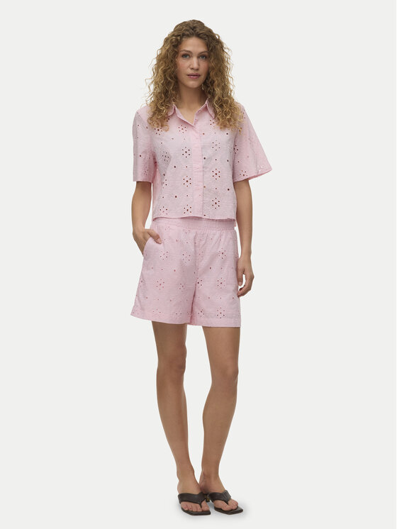 Vero Moda Vero Moda Bavlnené šortky Eliza 10346709 Ružová Regular Fit