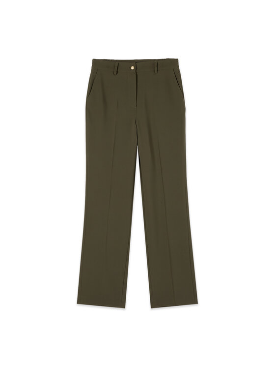 Oltre Oltre Spodnie materiałowe P041R009617N035 Zielony Baggy Fit