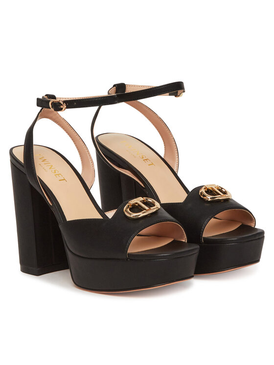 TWINSET TWINSET Sandale 251TCP122 Negru