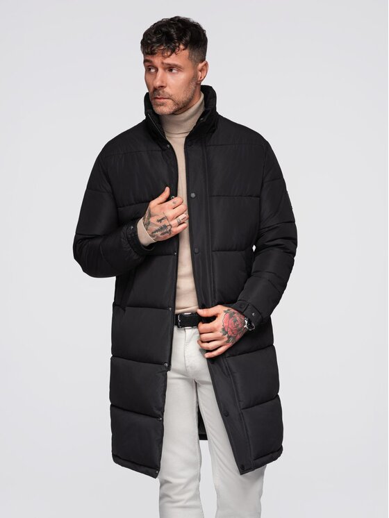 Ombre Ombre Kurtka zimowa OM-JALJ-0309 Czarny Regular Fit